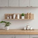 Ver imagem 1 de Prateleira Decorativa de Parede Odda MDP 100cm Bege Mercado Das Prateleiras