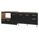 Ver imagem 4 de Gabinete Cozinha Armário Balcão de Pia 120 Cm Aline e Balcão para Fogão Cooktop 5 Bocas e Forno Alan
