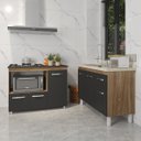 Ver imagem 3 de Gabinete Cozinha Armário Balcão de Pia 120 Cm Aline e Balcão para Fogão Cooktop 5 Bocas e Forno Alan