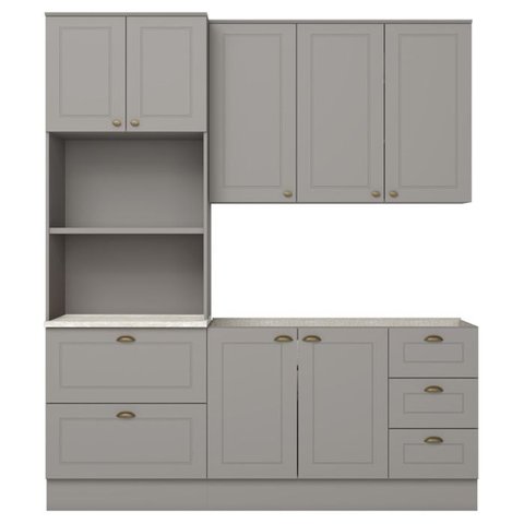 Cozinha Modulada 3 Pecas 192 Cm Ce759 Americana Cinza Calcare Henn
