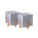 Ver imagem 1 de Kit 02 Puffs Decorativo Quadrado em Suede Cor Chumbo