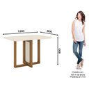 Ver imagem 2 de Mesa de Jantar Natalí 120 Cm Canto Arredondado com Vidro Nature Off White - Henn