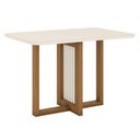 Ver imagem 1 de Mesa de Jantar Natalí 120 Cm Canto Arredondado com Vidro Nature Off White - Henn
