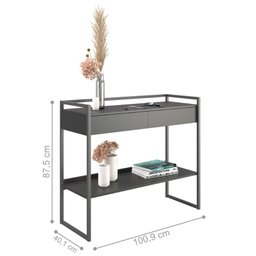 Conjunto Buffet Compacto e Aparador Industrial Preto - 4