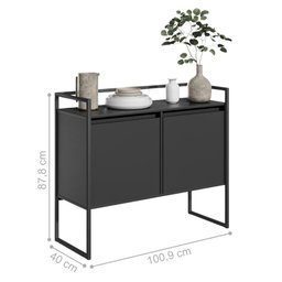 Conjunto Buffet Compacto e Aparador Industrial Preto - 2