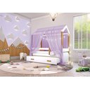 Ver imagem 4 de Cama Montessori com Auxiliar Cordão Led e Dossel - Lilás