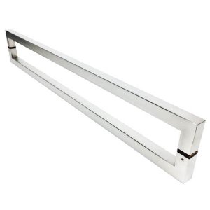 Puxador Portas Duplo Aço Inox Escovado Slin 80 cm para portas: pivotantes/madeira/vidro temperado/
