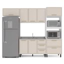 Ver imagem 2 de Armário de Cozinha Modulada Completa 4 Peças 270cm sem Tampo 100% Mdf Amara Politorno Móveis