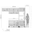 Ver imagem 6 de Armário de Cozinha Modulada Completa 4 Peças 270cm sem Tampo 100% Mdf Amara Politorno Móveis