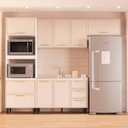 Ver imagem 1 de Armário de Cozinha Modulada Completa 4 Peças 270cm sem Tampo 100% Mdf Amara Politorno Móveis