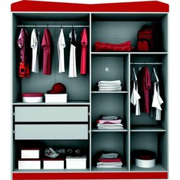 Guarda-Roupa Disney Carros Star - Pura Magia - Branco / Vermelho - 3