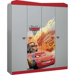 Guarda-Roupa Disney Carros Star - Pura Magia - Branco / Vermelho - 1