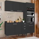Ver imagem 1 de Armário de Cozinha com Tampo Cp02 180cm Pérola Preto Z34 - Mpozenato