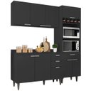 Ver imagem 3 de Armário de Cozinha com Tampo Cp02 180cm Pérola Preto Z34 - Mpozenato