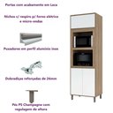 Ver imagem 4 de Paneleiro Torre Quente Cozinha 3 Portas 2 Nichos 70 - Módulo Cozinha Mel - Luciane 1317:Branco