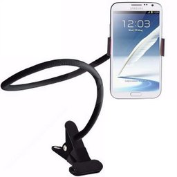 Suporte Celular Mesa Cabeceira Cama Haste Flexível Universal:Preto - 6