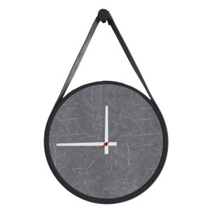 Relógio Adnet Preto Alça Preta Mostrador Cinzell Ponteiro Branco 40 cm