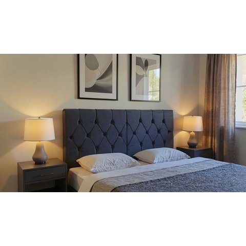Cabeceira Estofada Cama de Casal Queen 1,60 X 55 Cm Modelo Paris Grafite