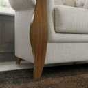 Ver mais imagens de Poltrona Decorativa Capitone Milano Pes Madeira Linho Tcs 701 Moll