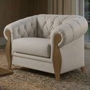 Ver imagem 2 de Poltrona Decorativa Capitone Milano Pes Madeira Linho Tcs 701 Moll