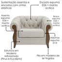Ver imagem 5 de Poltrona Decorativa Capitone Milano Pes Madeira Linho Tcs 701 Moll