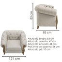 Ver imagem 3 de Poltrona Decorativa Capitone Milano Pes Madeira Linho Tcs 701 Moll