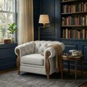 Ver imagem 6 de Poltrona Decorativa Capitone Milano Pes Madeira Linho Tcs 701 Moll