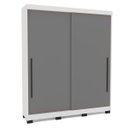 Ver imagem 1 de Roupeiro Valência 2 Portas de Correr 2 Gavetas 177x213cm Branco/Cinza 240835