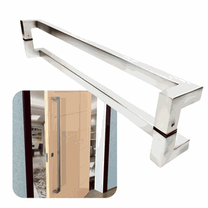 Puxador para Portas Athenas Escovado 2,0 M