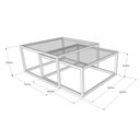 Ver imagem 3 de Duo Mesa de Centro Industrial Catarina Moderna Atemporal com Tampo Vidro para Sala - Dourado