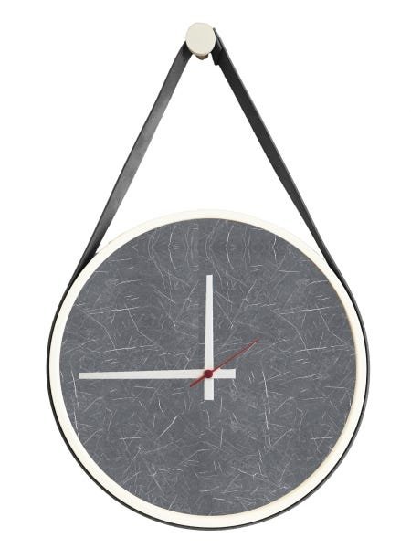 Relógio Adnet Branco Alça Preta Mostrador Cinzell Ponteiro Branco 40 cm - 1
