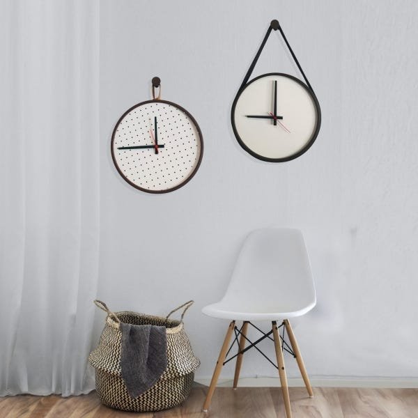 Relógio Adnet Branco Alça Preta Mostrador Cinzell Ponteiro Branco 40 cm - 3