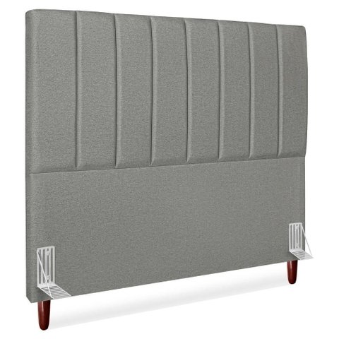 Cabeceira Queen 160 Cm com Frame Carla Linho Cinza Escuro Artte