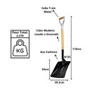 Ver imagem 5 de Pá Quadrada Construção em Aço Carbono Cabo Metal N05 118cm Minasul