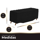 Ver imagem 2 de Calçadeira Baú Casal Estofada Maitê Veludo Preto