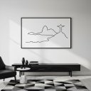 Ver imagem 1 de Quadro Paisagem Minimal Rio de Janeiro 50x70cm Mold Preta