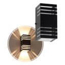 Ver imagem 1 de Arandela 2 Focos Efeito 6 Frisos Alumínio Interna e Externa Preta St2754