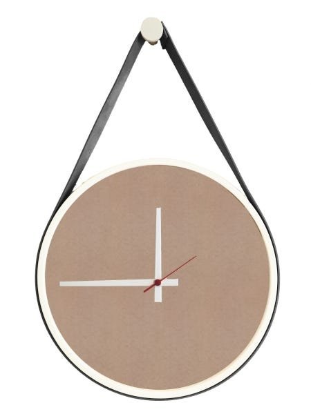 Relógio Adnet Branco Alça Preta Mostrador Camurça Ponteiro Branco 40 cm - 5
