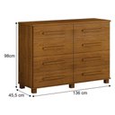 Ver mais imagens de Guarda Roupa Casal Ares 6 Portas Cinamomo com Cômoda San Marino 8 Gavetas Cinamomo - Leifer