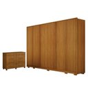 Ver imagem 1 de Guarda Roupa Casal Ares 6 Portas Cinamomo com Cômoda San Marino 8 Gavetas Cinamomo - Leifer
