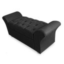 Ver imagem 3 de Kit Cabeceira Geovana + Calçadeira Baú Veneza Casal 140cm Suede - Renascer Decor:Preto