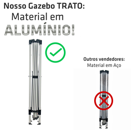 Tenda Articulada Gazebo 3x3m Articulado Alumínio Praia Camping com Bolsa - Verde - 5