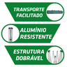 Tenda Articulada Gazebo 3x3m Articulado Alumínio Praia Camping com Bolsa - Verde - 4