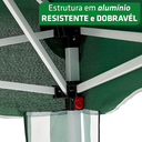 Ver imagem 3 de Tenda Articulada Gazebo 3x3m Articulado Alumínio Praia Camping com Bolsa - Verde