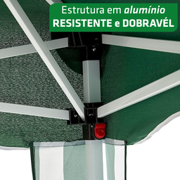 Tenda Articulada Gazebo 3x3m Articulado Alumínio Praia Camping com Bolsa - Verde - 3