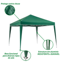 Ver imagem 6 de Tenda Articulada Gazebo 3x3m Articulado Alumínio Praia Camping com Bolsa - Verde