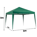 Ver imagem 7 de Tenda Articulada Gazebo 3x3m Articulado Alumínio Praia Camping com Bolsa - Verde