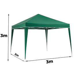 Tenda Articulada Gazebo 3x3m Articulado Alumínio Praia Camping com Bolsa - Verde - 7
