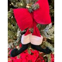 Ver imagem 2 de Laço Vermelho Aveludado Enfeite Natal Vila Natalina 35cm 45cm e 60cm Tamanho:bota M