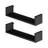 Kit 2 Prateleiras Formato Nicho 50x15x10cm - com Suporte para Fixação Incluso em Mdf Preto - 3
